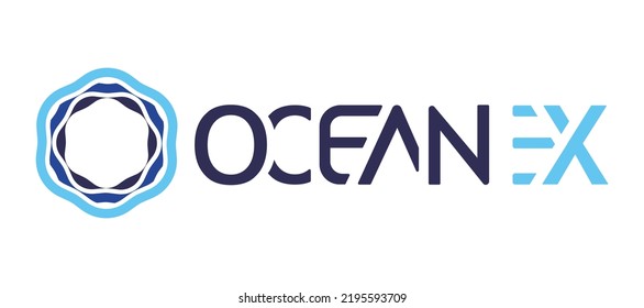 OceanEx Token (OCE) verschlüsselt Währungscoin-Logo und Symbol, Vektorgrafik-Banner und Hintergrundgrafik