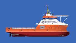 Oceangoing Multi Purpose Support Vessel With Helicopter Landing Pad.wide Deckspace.