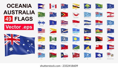 Oceania Australia country flags all countries