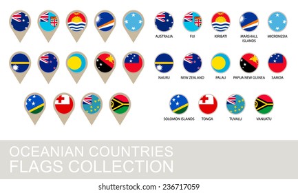 Oceania Countries Flags Collection, 2  version