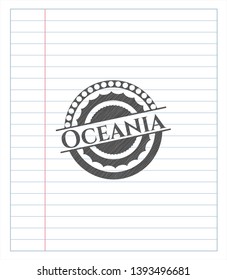 Oceania draw with pencil effect. Vector Illustration. Detailed.
