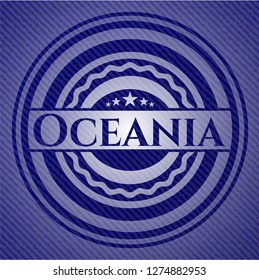 Oceania emblem with jean texture