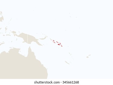 Oceania with highlighted Solomon Islands map. Vector Illustration.
