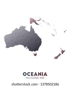 Oceania Map. Actual low poly style continent map. Surprising vector illustration.