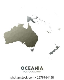 Oceania Map. actual low poly style continent map. Valuable vector illustration.