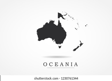 Oceania Map World Map International Vector Stock Vector (Royalty Free ...