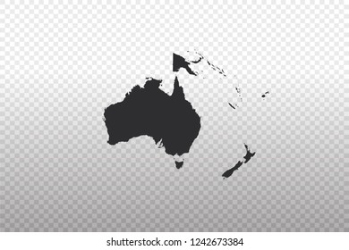 Oceania Map- World Map International vector template isolated on transparent background - Vector illustration eps 10