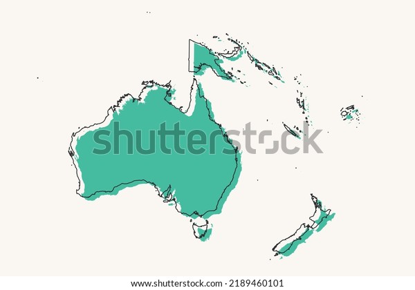 Oceania Map World Map International Vector Stock Vector (Royalty Free