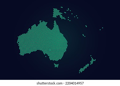 Oceania Map World Map Vector Template Stock Vector (Royalty Free