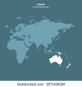 Oceania vector map.
world map by region.