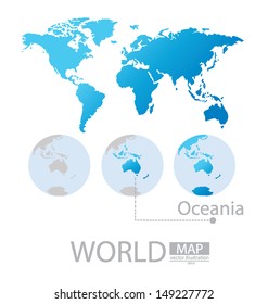 Oceania. World Map vector Illustration