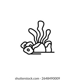 Oceanic Coral Reef Illustration With Minimalist Design And Clean Lines