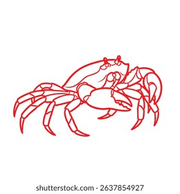 Oceanic Crab Outline Ideal for Logos or Brand Identity