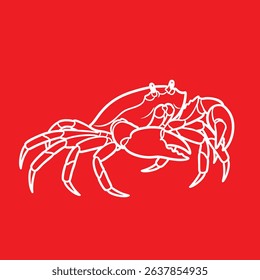 Oceanic Crab Outline Ideal for Logos or Brand Identity