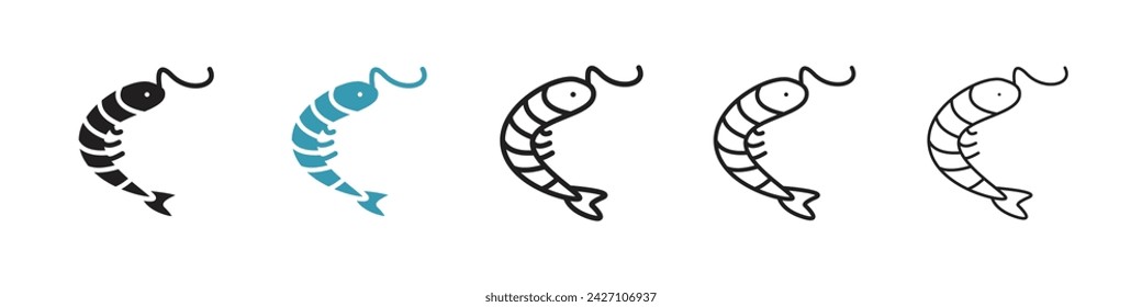 Oceanic Cuisine Vector Icon Set. Marine Delicacy Vector Symbol for UI Design.