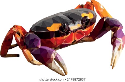 Oceanic Gem: Captivating Polygonal Crab Design