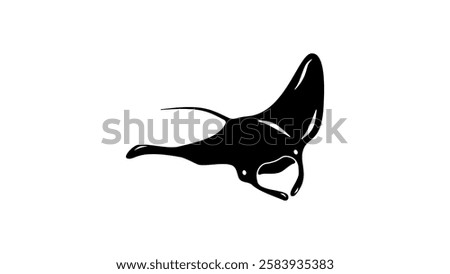oceanic manta ray symbol , black isolated silhouette