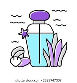 ozeanische Noten Parfüm-Farbsymbol Vektorgrafik. ozeanische Noten Parfüm-Zeichen. einzelne Symbolillustration