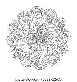 Oceanic Opulence rotate coloring book mandala page for kdp book interior, Ability to Relax, Brain Experiences, Harmonious Haven, Peaceful Portraits, Blossoming Beauty mandala design.