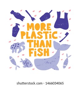 Oceanic pollution flat vector banner template