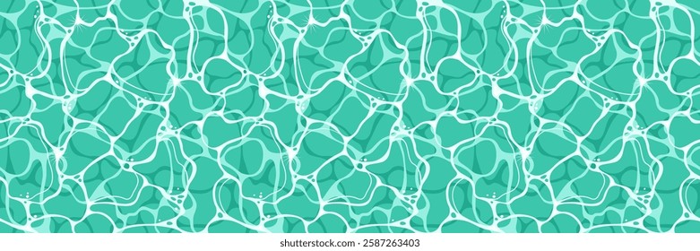 The oceanic water surface has a seamless pattern. A rippling water surface with glare, reflections and waves. Water basin surface. Illustrated vector clipart.