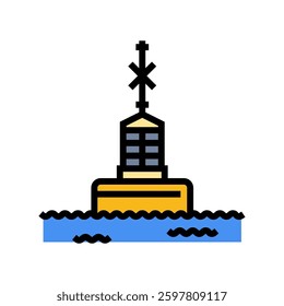 oceanographic buoy world ocean color icon vector. oceanographic buoy world ocean sign. isolated symbol illustration