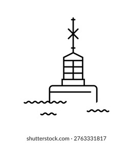 oceanographic buoy world ocean line icon vector. oceanographic buoy world ocean sign. isolated contour symbol black illustration