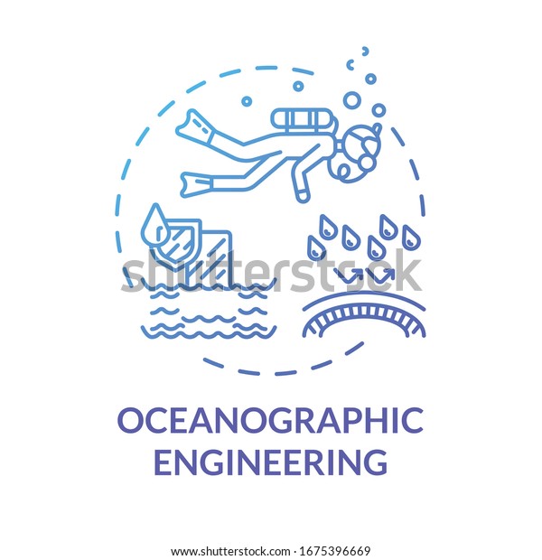 海洋工学の青いコンセプトのアイコン 水中の生態系を探検 海洋生物学者 海洋学のアイデア細線イラスト ベクター分離アウトラインrgbカラー描画 のベクター画像素材 ロイヤリティフリー