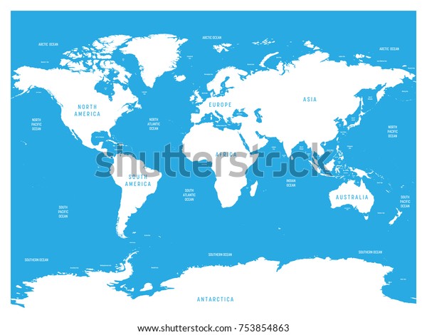 海 海 峡谷 湾 海峡のラベルを持つ世界の海洋図 白い土地と青い水