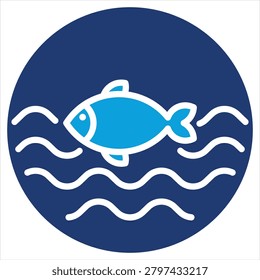 Oceanography Flat Blue Icon Collection