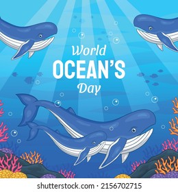 oceans day banner design illustration save the oceans