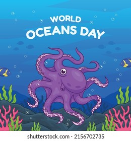 oceans day banner design illustration save the oceans