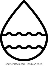 oceans day line icon illustration vector