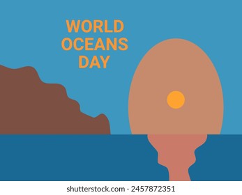 Oceans Day vector illustration flat design
