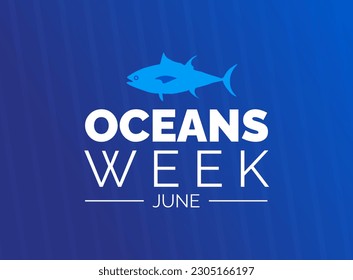 Oceans Week background or banner design template celebrated in june. vector illustration.