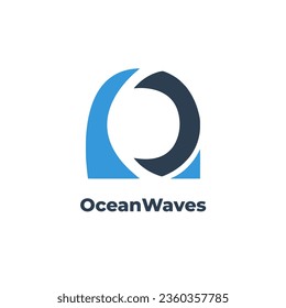 OceanWaves - Highlights the letter C with a blue and ocean concept in the vector logo design template.