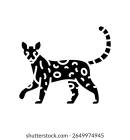 ícone ocelot em preto-e-branco para projetos digitais e de impressão. Animais sul-americanos. Ícones mínimos de limpeza para aplicativos e sites. Ícones simples modernos para UI UX e branding