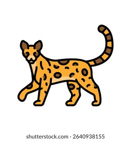ocelot color line icon for digital and print projects. South american animals. Minimal clean icons for apps and websites. Modern simple icons for UI UX and branding