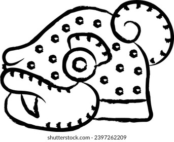 Ocelot hand drawn vector illustration