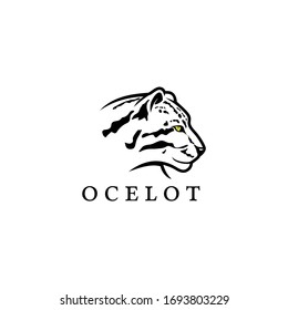 ocelot head, feline, cat, wild animal logo inspiration