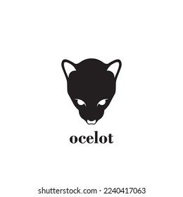 Ocelot head logo design that is bowing its head.