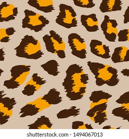 Ocelot pattern design - funny  drawing seamless leopard pattern. Lettering poster or t-shirt textile graphic design. / wallpaper, wrapping paper.