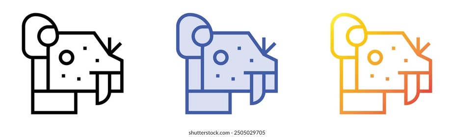 ocelotl icon. Linear, Blue Fill and Gradient Style Design Isolated On White Background