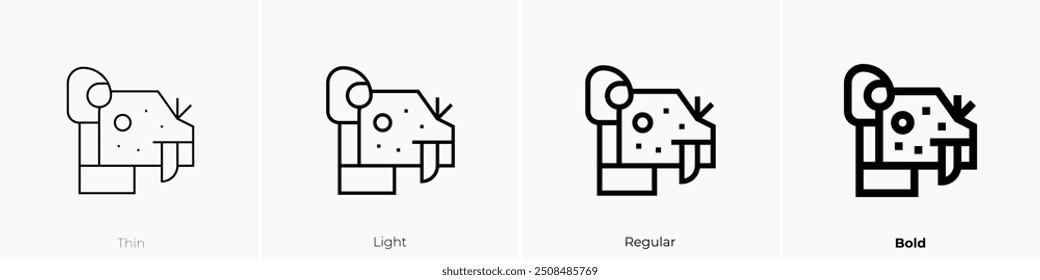 ocelotl icon. Thin, Light Regular And Bold style design isolated on white background