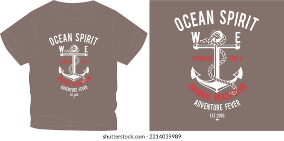 ocen spirit water adventur t shirt graphic design vector illustration \