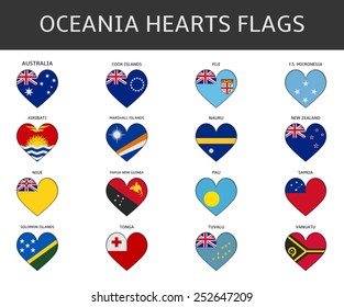 ocenia hearts flags vector