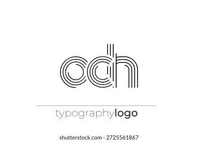 OCH modern geometric typography logo. Modern and stylish composition featuring a monochromatic typography logo illustration designed with intricate lines.