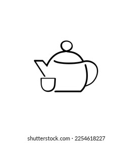 Ocha tea pot Line Style Icon Design