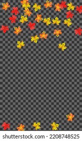 Vector transparente de fondo floral de ocher. El Marco Hermoso De La Hoja. Planta Verde De Octubre. El diseño deja la textura.