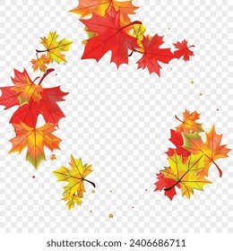 Ocher Floral Background Transparent Vector. Plant Celebrate Design. Brown Shape Leaf. Isolated Foliage Texture.
